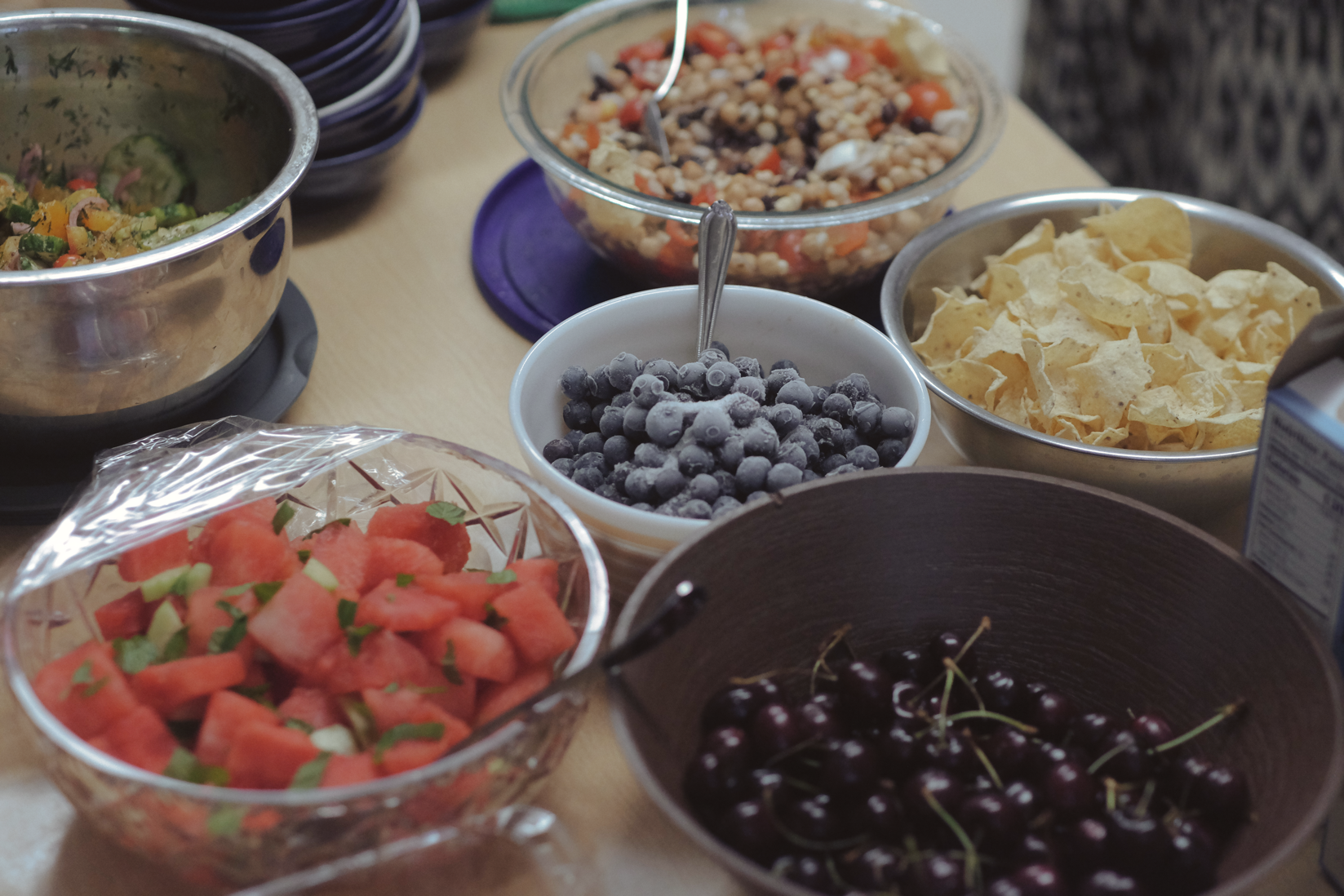 Various potluck items